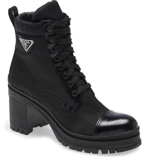 prada tall leather boots|prada block heel combat boots.